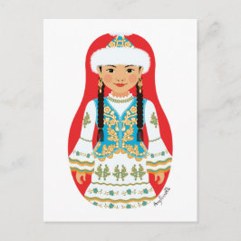 Kazakh Matryoshka Postcard Postkarte