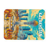 Kazakhstan Illustration Travel Art Vintage Magnet (Horizontal)
