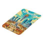 Kazakhstan Illustration Travel Art Vintage Magnet (Linke Seite)