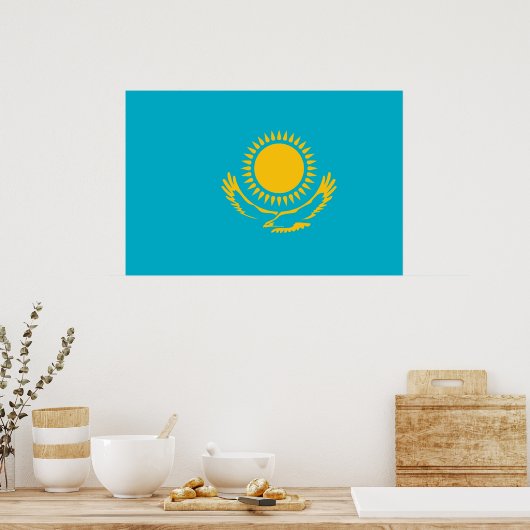 Kazakhstan, Kazakhstan flag Poster (Küche)