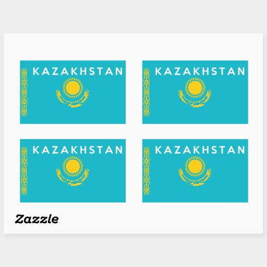 Kazakhstan-Ländersymbol Rechteckiger Aufkleber (Blatt)