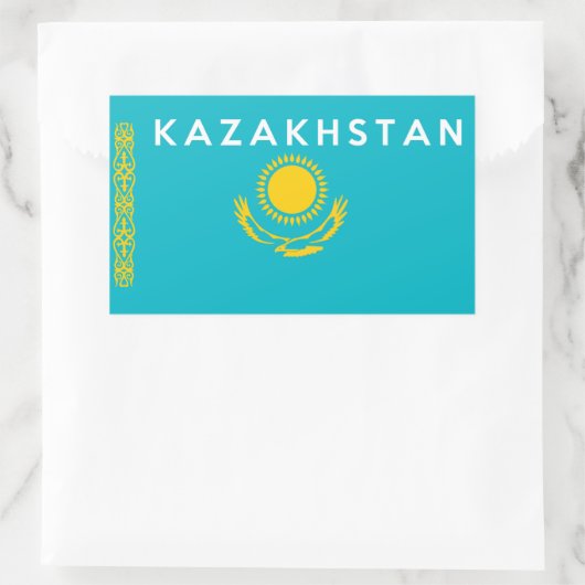 Kazakhstan-Ländersymbol Rechteckiger Aufkleber (Tasche)