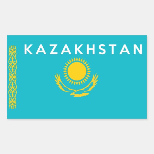 Kazakhstan-Ländersymbol Rechteckiger Aufkleber (Vorderseite)