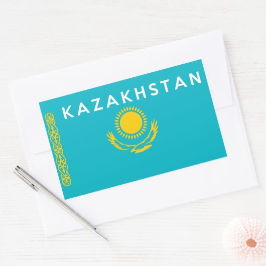 Kazakhstan-Ländersymbol Rechteckiger Aufkleber (Umschlag)
