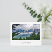 Kazbegi Georgia Gergeti Caucuses Mountains Postkarte (Stehend Vorderseite)