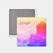 Kazbegi Georgia Gergeti Church Mountain Landschaft Magnet (Vorderseite/Rückseite)