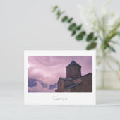 Kazbegi Georgia Gergeti Church Mountain Landschaft Postkarte (Stehend Vorderseite)