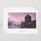 Kazbegi Georgia Gergeti Church Mountain Landschaft Postkarte (Vorne/Hinten)
