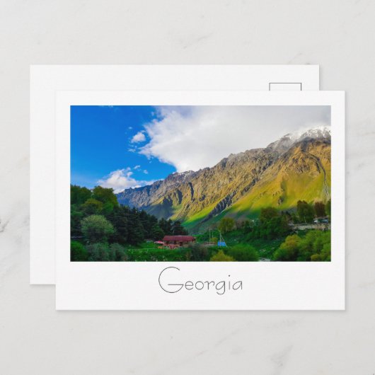 Kazbegi Georgia Kaukusgebirge Natur Postkarte (Vorne/Hinten)