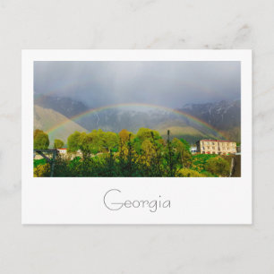 Kazbegi Georgia Kaukusgebirge Regenbogen Postkarte