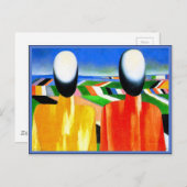 Kazimir Malevich berühmtes Gemälde, Bauern, 1930 Postkarte (Vorne/Hinten)