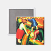 Kazimir Malevich--Ernte einbringen, Magnet (Vorderseite/Rückseite)