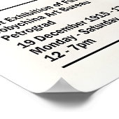 Kazimir Malevich Exhibition Black Square 1915 Poster (Ecke)