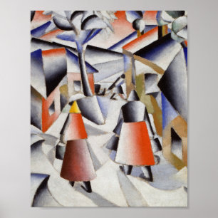 Kazimir Malevich - Morgen im Dorf Poster