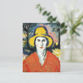 Kazimir Malevich - Portrait der Frau in Gelbhut Postkarte (Stehend Vorderseite)