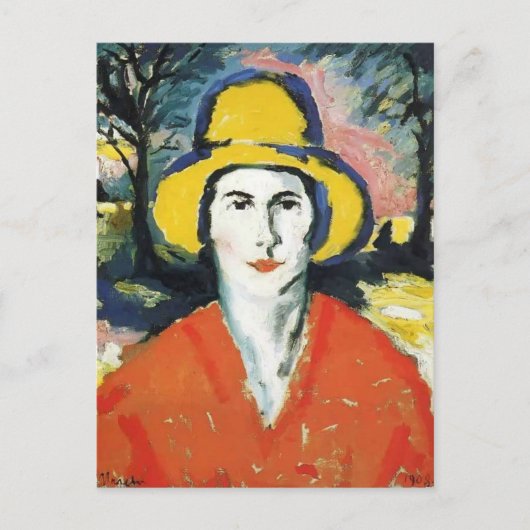 Kazimir Malevich - Portrait der Frau in Gelbhut Postkarte (Vorderseite)
