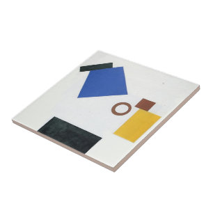 Kazimir Malevich- zweidimensionales Selbstporträt Fliese