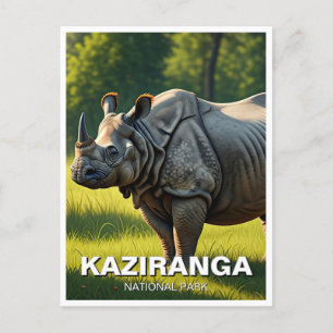 Kaziranga National Park Assam India Travel Postkarte