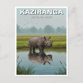 Kaziranga National Park Assam India Travel Postkarte