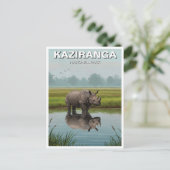 Kaziranga National Park Assam India Travel Postkarte (Stehend Vorderseite)