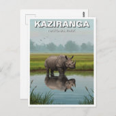 Kaziranga National Park Assam India Travel Postkarte (Vorne/Hinten)