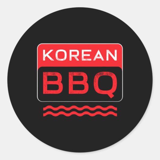 Kbbq koreanische Grillen Lover Asian Koch Barbecue Runder Aufkleber (Vorderseite)