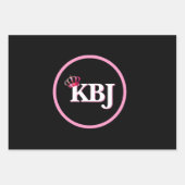 KBJ Pink Black Wrapping Paper Sheets Geschenkpapier Set (Vorderseite)