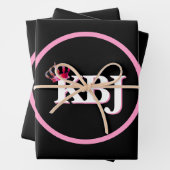 KBJ Pink Black Wrapping Paper Sheets Geschenkpapier Set (Beispiel)