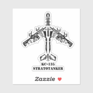 KC-135 Firearm-Silhouette Aufkleber