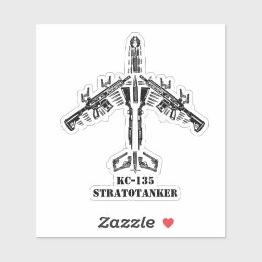 KC-135 Firearm-Silhouette Aufkleber (Blatt)