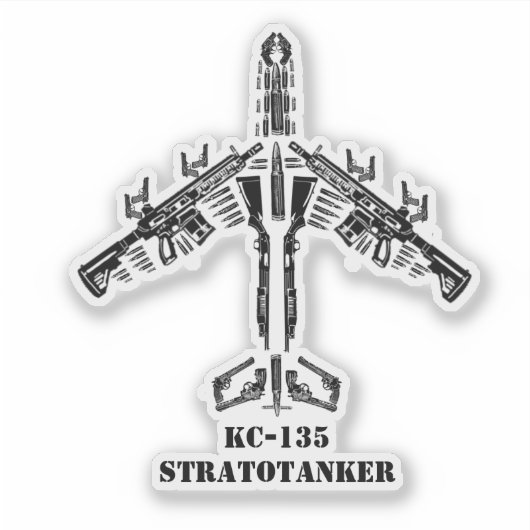 KC-135 Firearm-Silhouette Aufkleber (Vorderseite)