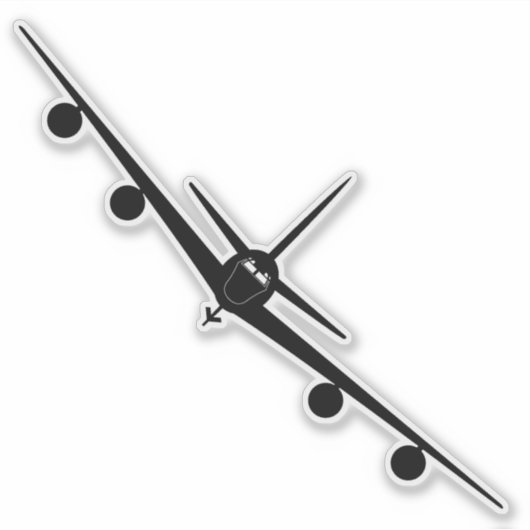 KC-135 Silhouette mit Frontansicht Aufkleber (Vorderseite)