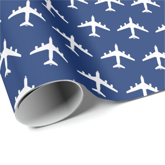 KC-135 Stratotanker Silhouette-Muster Geschenkpapier (Rolleneckpunkt)