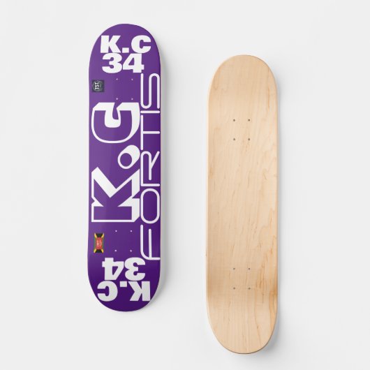 KC 34 OFFIZIELL 7 3/4" Skateboard Deck (Vorderseite)