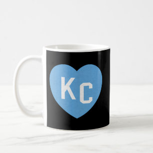 KC Blue Heart KC I Liebe Kansas City Letters Heart Kaffeetasse