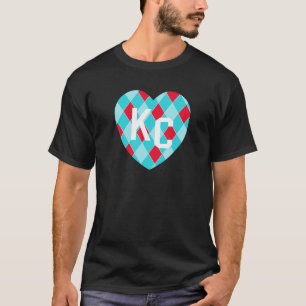KC Herz Kansas City Aquamarin BlueRed KC Kansas Ci T-Shirt