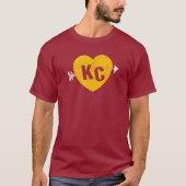 KC Rotes & Gelbes Herz & Pfeil KC T-Shirt (Vorderseite)