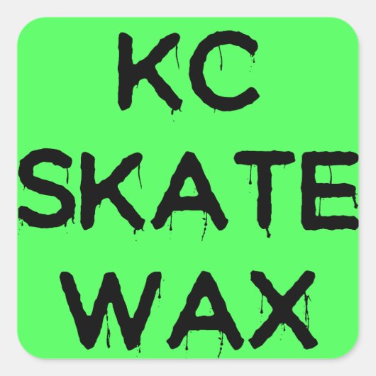 KC Skate Wachs Logo-Aufkleber Quadratischer Aufkleber (Vorderseite)