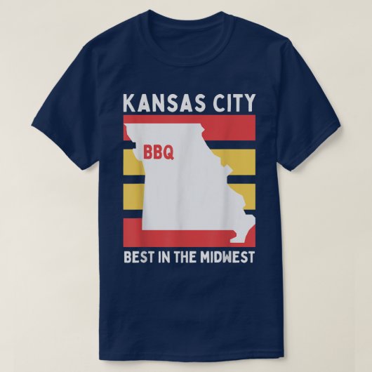 KCMO, Mittelwestliche GRILLEN Kühe Rinder Schweine T-Shirt (Design vorne)