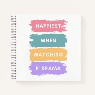 Kdrama Farbige minimale Typografie Koreanischer Fe Notizblock