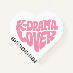 Kdrama Liebhaber Rosa Herz Typografie Einfach Süß Notizblock