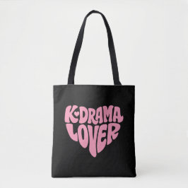 Kdrama Lover Pink Heart Typography Simple Black Tasche
