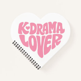 Kdrama Lover Pink Heart Typography Simple Cute Notizblock