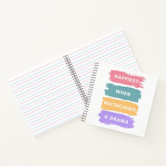 Kdrama Spiral Notebook Colorful Modern Typography Notizblock (Innenseite)