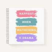 Kdrama Spiral Notebook Colorful Modern Typography Notizblock (Vorderseite)
