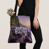 Ke Beach bei Sunrise, Kauai, Hawaiian Beach Bag Tasche (Von Nahem)