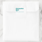 ke Girl - Karaoke Quadratischer Aufkleber (Tasche)