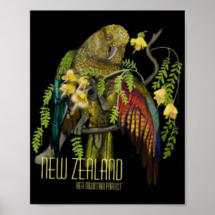 Kea Neuseeländischer Bergpapagei Poster