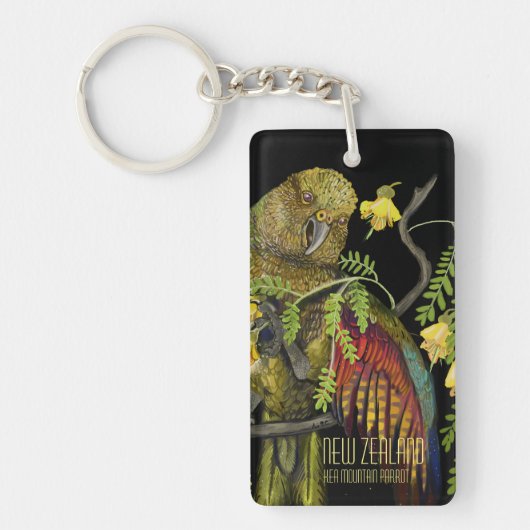 Kea New Zealand Mountain Parrot Schlüsselanhänger (Vorderseite)