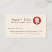 Keala Visitenkarte (Rückseite)